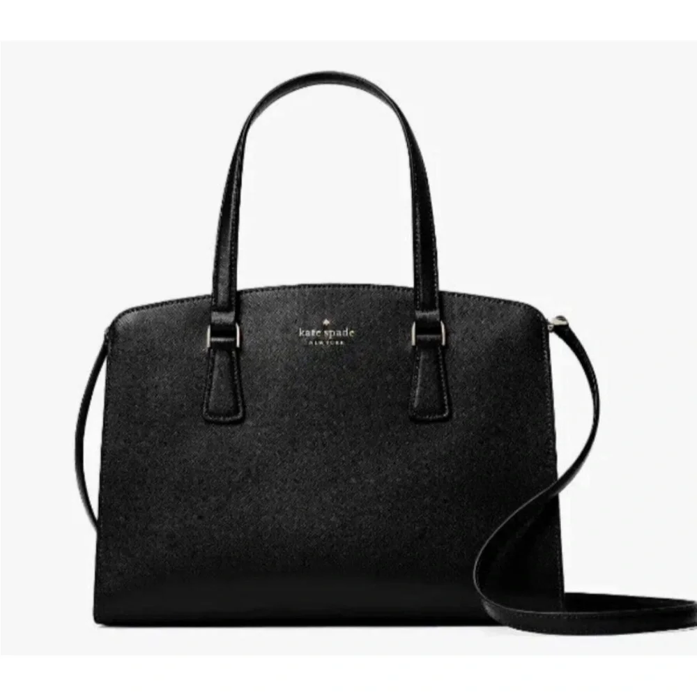 Kate Spade Perry Medium Satchel Saffiano Leather Black LIKE NEW CONDITION - Picture 3 of 15